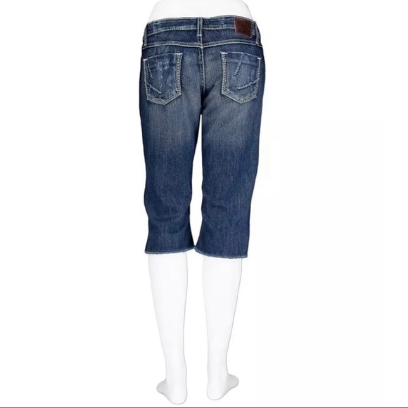 BKE The Buckle Womens Sz 25 Sarah Stretch Cropped Jeans Capri Denim Distressed - Picture 6 of 11